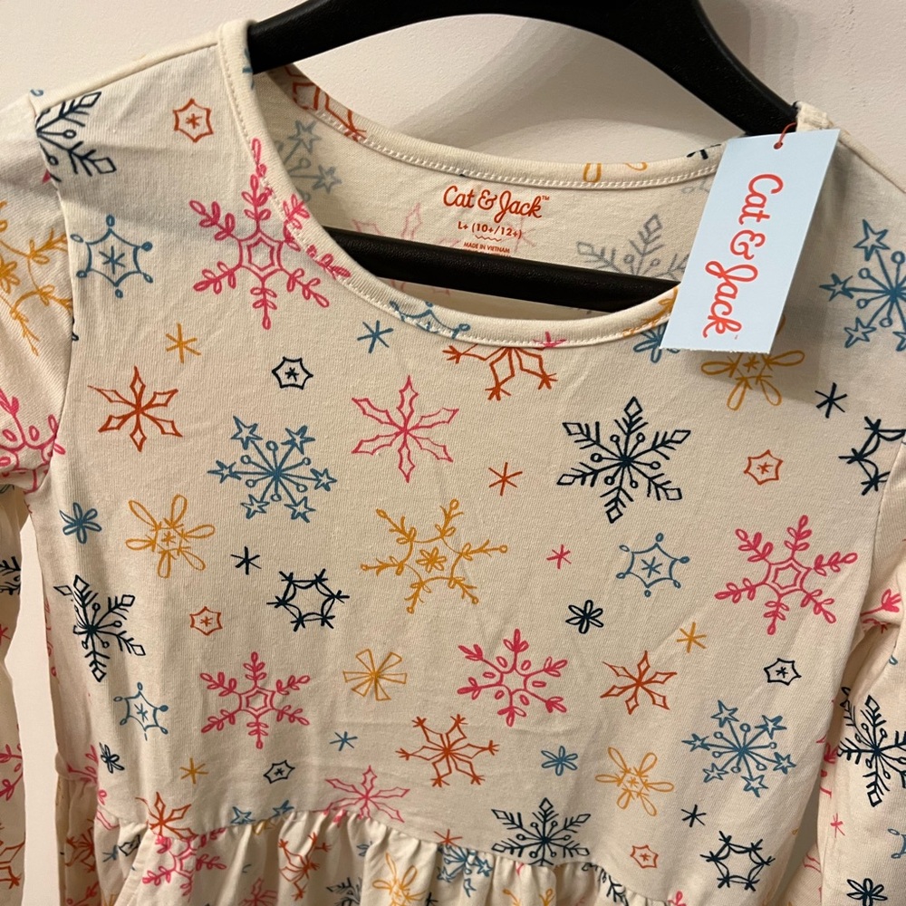 Cat & Jack Girls Snowflake Dress NWT